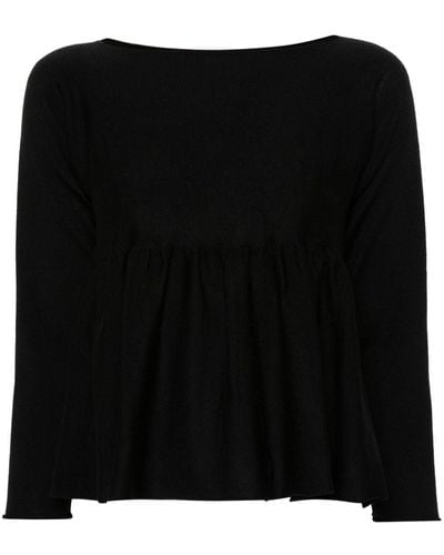Daniela Gregis Barchetta Wool Knitted Top - Black