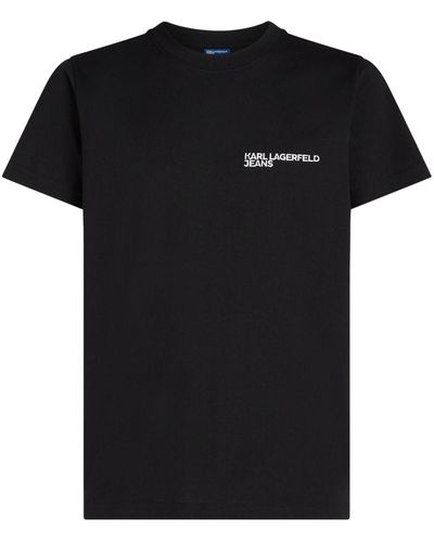 Karl Lagerfeld T-Shirt aus Bio-Baumwolle mit Logo-Print - Schwarz