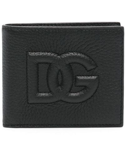 Dolce & Gabbana Cartera plegable con logo en relieve - Negro