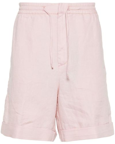 Canali Linen Bermuda Shorts - Pink