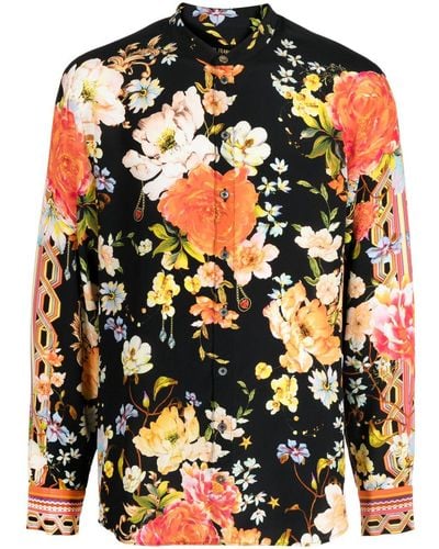 Camilla Floral-print Silk Shirt - Black