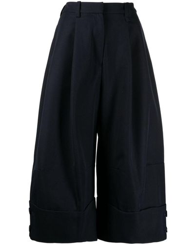 Simone Rocha Wide-leg Cropped Trousers - Blue