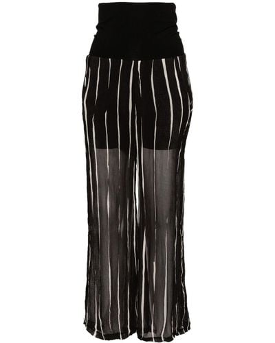 Transit Striped Sheer Pants - Black