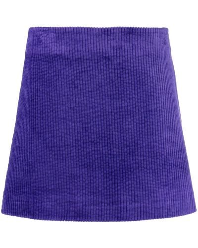 Ganni Organic Cotton-blend Corduroy Miniskirt - Purple