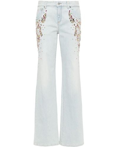 Blumarine Kristallverzierte Jeans - Weiß