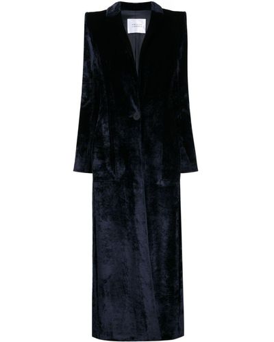 Galvan London Sculpted Velvet Single-breasted Coat - Black