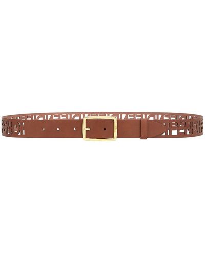 Fendi Cut-out Logo Belt - Brown