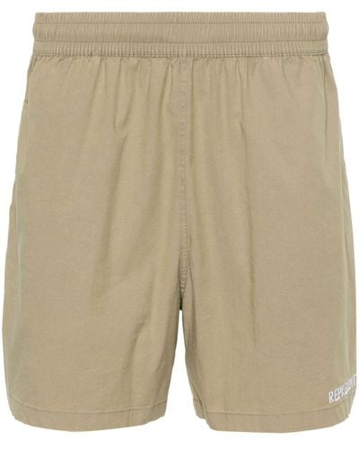 Represent Embroidered-Logo Track Shorts - Natural