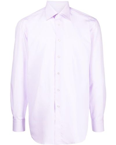 Brioni Long-sleeve Cotton Shirt - Purple