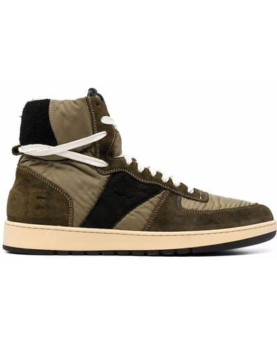 Rhude Rhecess Panelled High-top Trainers - Green