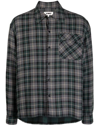 YMC Wray Check-pattern Cotton Shirt - Black