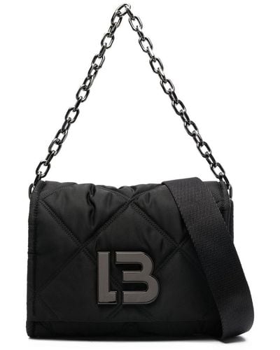 Bimba Y Lola Medium Logo-plaque Quilted Shoulder Bag - Black