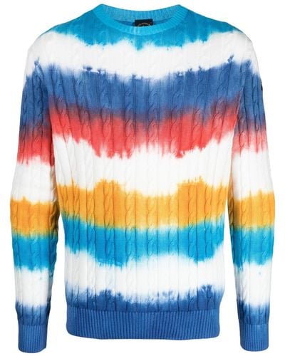 Paul & Shark Trui Met Tie-dye Print - Blauw