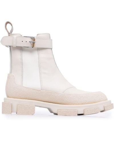 Dion Lee Gao Buckled Ankle Boots - White