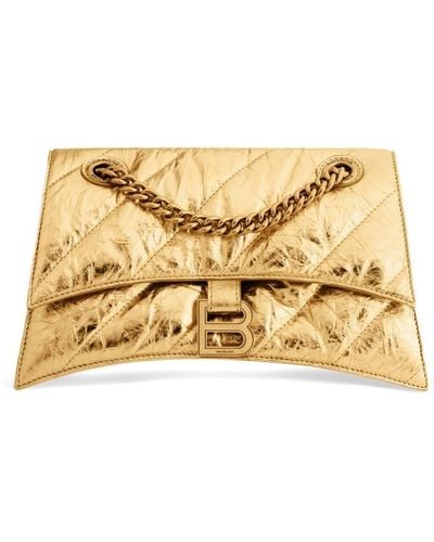 Balenciaga Small Crush Chain-strap Shoulder Bag - Metallic