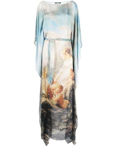 Roberto Cavalli Graphic-print Long Dress - Natural