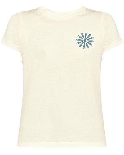 KENZO T-Shirt mit Blumen-Print - Natur