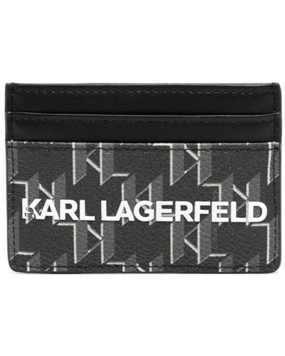 Karl Lagerfeld Logo-print Leather Cardholder - White