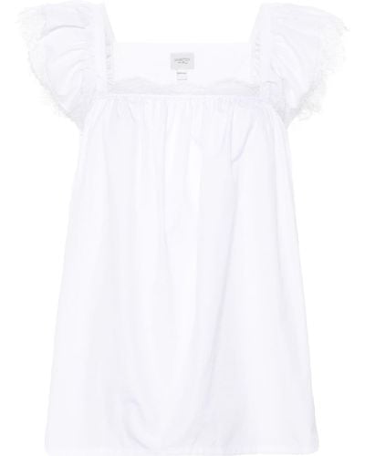 Giambattista Valli Lace-trim poplin blouse - Weiß