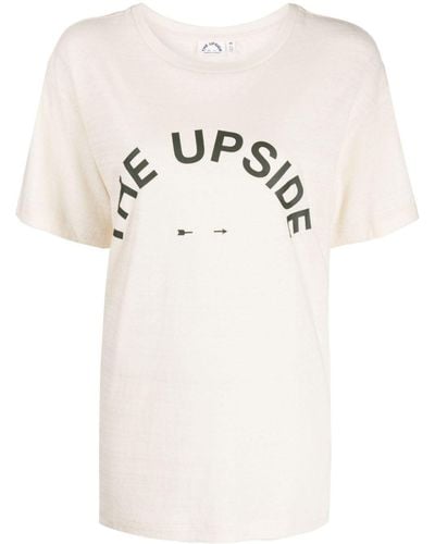 The Upside Logo-print Cotton T-shirt - Natural