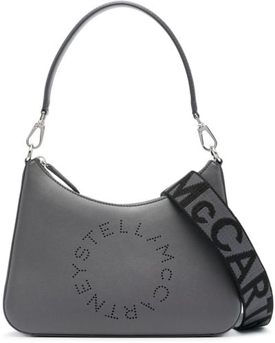 Stella McCartney Kleine Schultertasche mit Logo - Grau