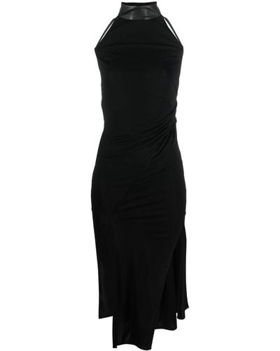 Helmut Lang Halterneck Asymmetric Midi Dress - Black