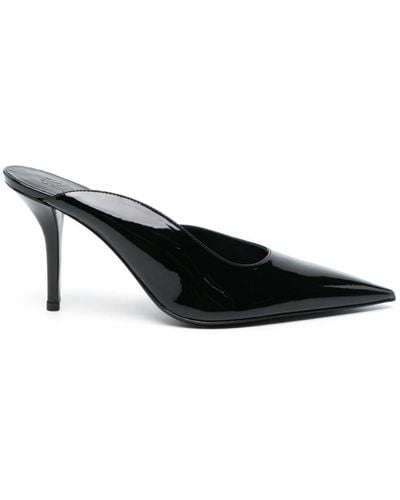 Giaborghini 100mm Pointed-toe Patent Mules - Black