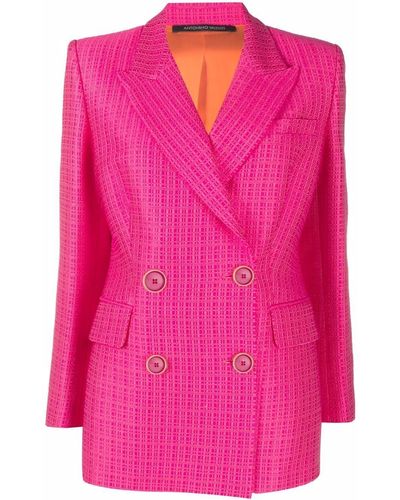 Antonino Valenti Fitted Double-breasted Blazer - Pink