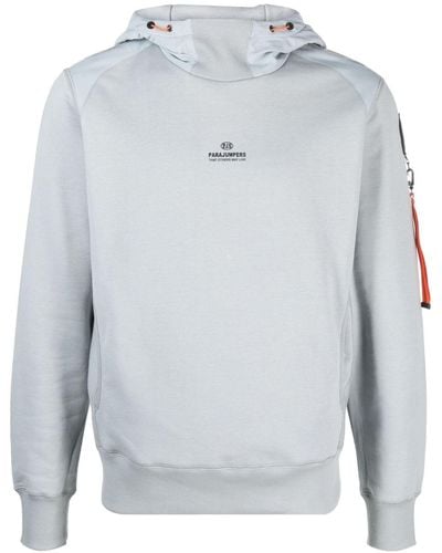 Parajumpers Logo-print Jersey Hoodie - Gray