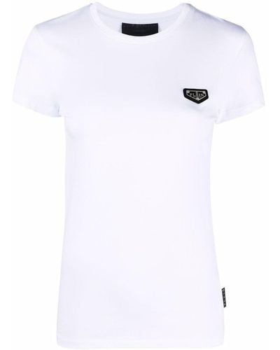 Philipp Plein Logo Plaque Cotton T-shirt - White