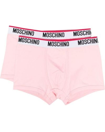 Moschino Logo Waistband Boxers - Pink