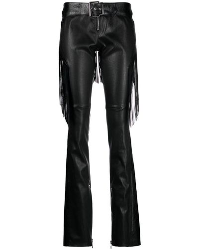 Versace Fringed Boot-cut Pants - Black