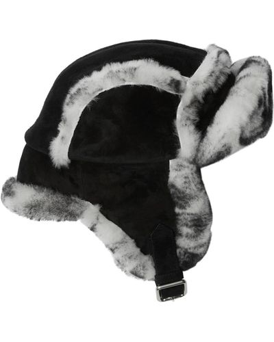 Burberry Shearling-trimmed Trapper Hat - Black