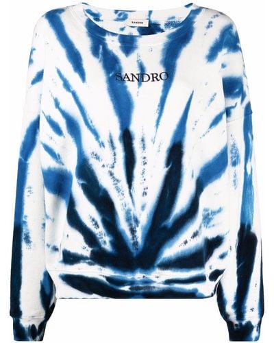 Sandro Sweater Met Tie-dye Print - Blauw