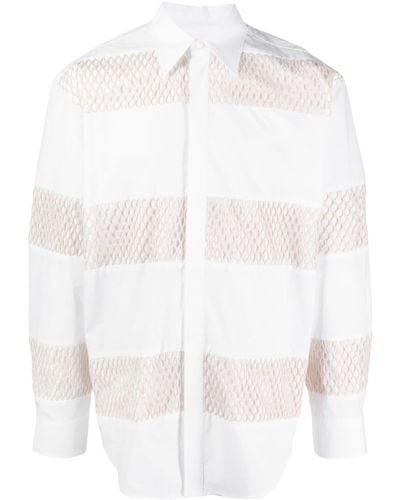 MSGM Striped Organic-cotton Shirt - White
