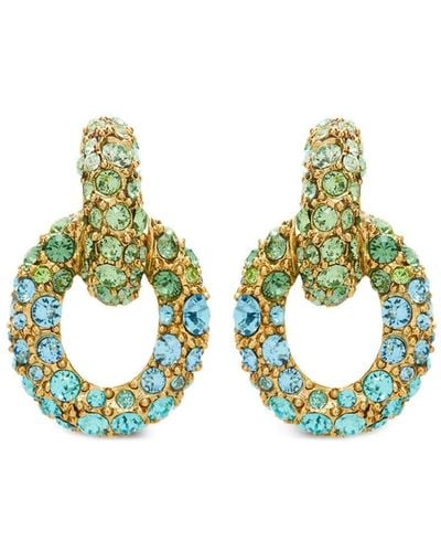 Oscar de la Renta Fortuna Crystal-embellished Earrings - Green
