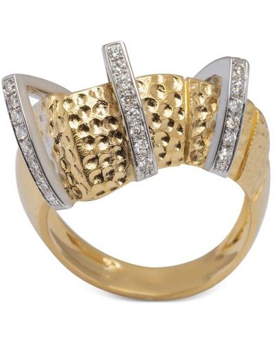 Gaelle Khouri 18kt Yellow Gold Accord Diamond Ring - Metallic
