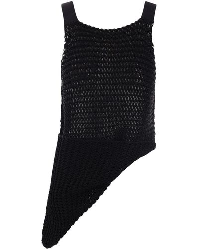 Quira Asymmetric Knitted Vest - Black