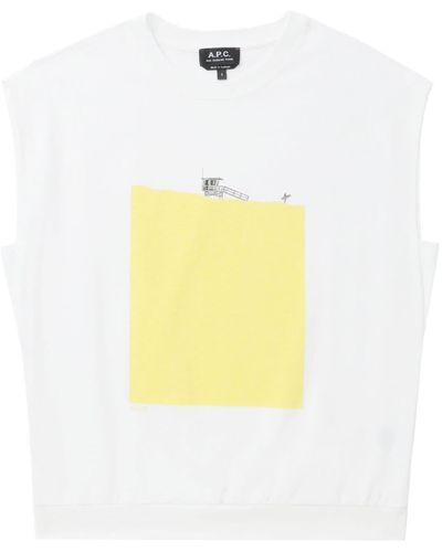 A.P.C. Katoenen T-shirt - Geel