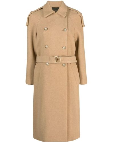 Maje Wool-blend Double-breasted Coat - Natural