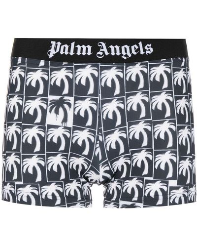 Palm Angels Shorts mit Palmen-Print - Schwarz
