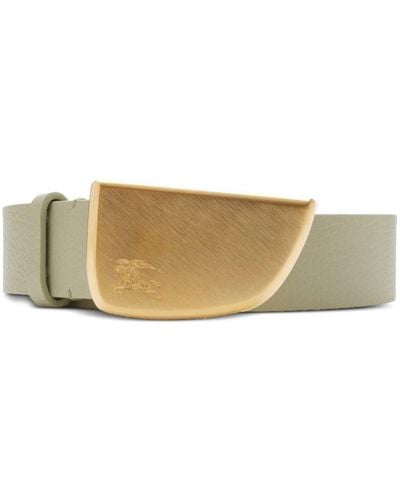 Burberry Shield Leather Belt - Natural