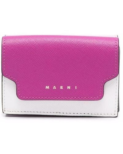 Marni Trunk Colourblock Wallet - Purple