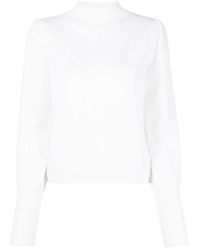 Allude Pull en cachemire à manches bouffantes - Blanc