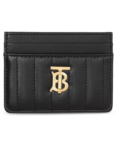 Burberry Tb Monogram-plaque Leather Cardholder - ブラック