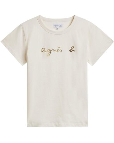 agnès b. Brando Logo-print Cotton T-shirt - White
