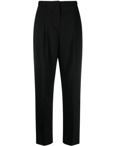 Tory Burch Pantalon de tailleur en laine à plis - Noir