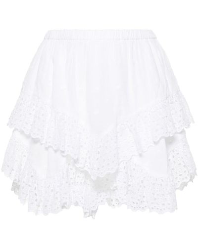 Isabel Marant Sukira Shorts mit Lochstickerei - Weiß