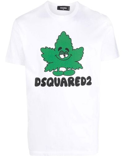 DSquared² Camiseta con motivo de dibujo y logo - Blanco