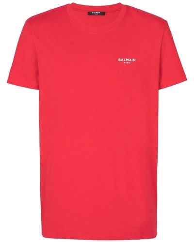Balmain Camiseta con estampado del logo - Rojo